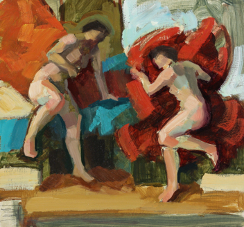 Melissa & Bradamante; oil on board, 23 x 25 cm, 2017